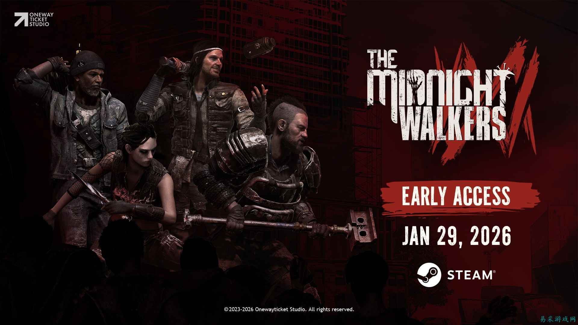 韩国硬核丧尸撤离射击游戏《午夜行者》1月29日开启抢先体验