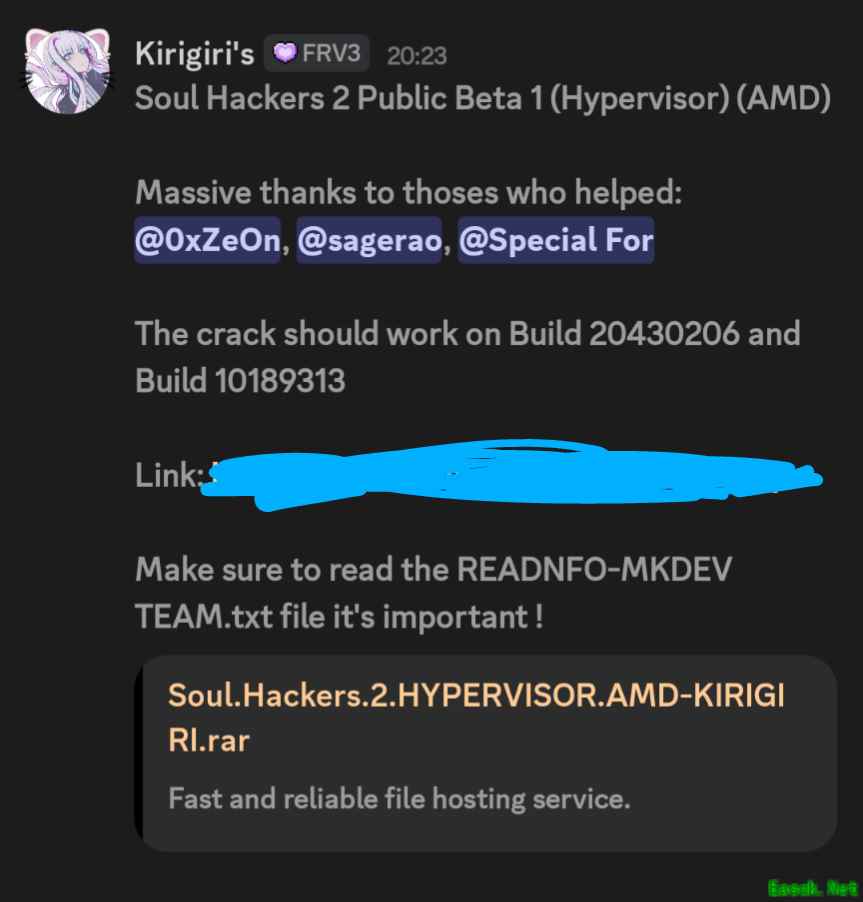 KIRIGIRI联手0xZeOn破解灵魂骇客2D加密,首发适配AMD平台