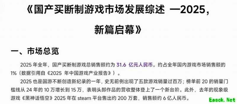 黑神话：悟空2024年销量2800万份，2025年Steam售出200万份营收6亿元