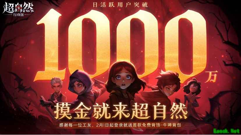 超自然行动组日活破千万：AI假人+双拼世界引爆高效益增长