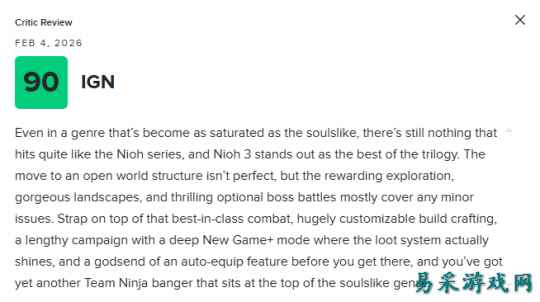 《仁王3》系列集大成者 IGN给出了9分的好评