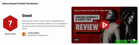 如龙：极3与黑暗羁绊媒体评分解禁，重制诚意获赞但外传略显单薄