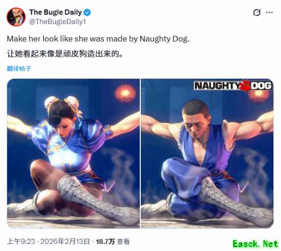 顽皮狗新作女主光头造型引热议，玩家调侃多款角色顽皮狗化