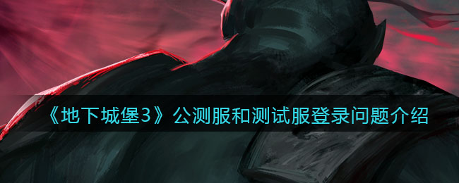 《地下城堡3：魂之诗》公测服和测试服登录问题介绍