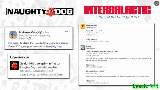 顽皮狗官宣海萨姆·莫西加盟星际：异端先知任高级过场动画师