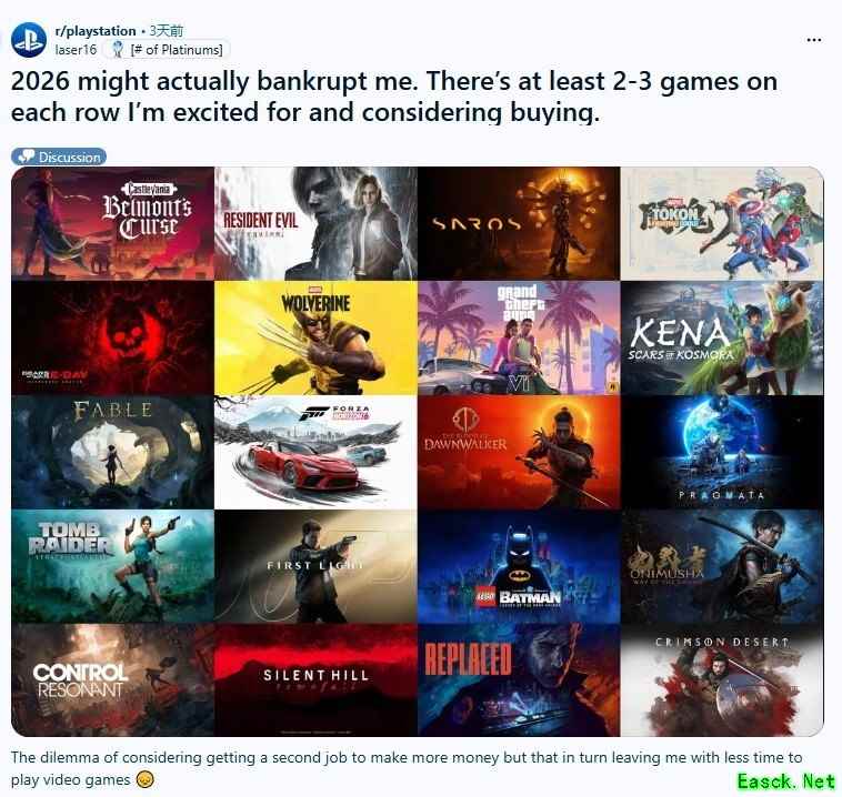 2026年大作井喷引发玩家预算与时间双重危机