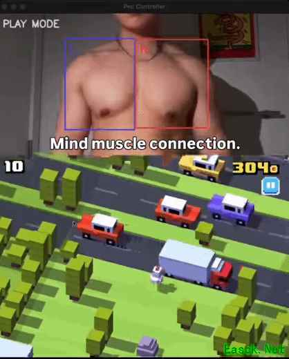 胸肌变游戏手柄操控角色闯关?画面太美不敢看!