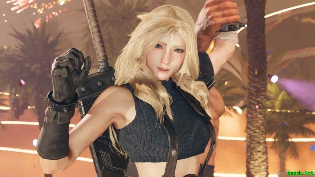 VxSapphire原创女版克劳德模组上线，四套手绘服装引爆FF7重生PC模组圈