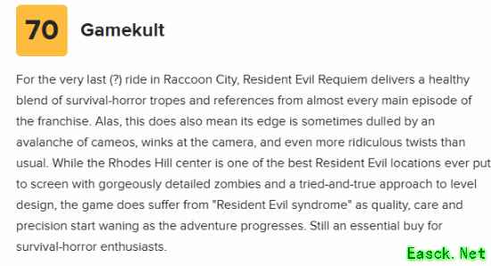 生化危机9：安魂曲媒体口碑两极：怀旧有余，完成度与创新不足