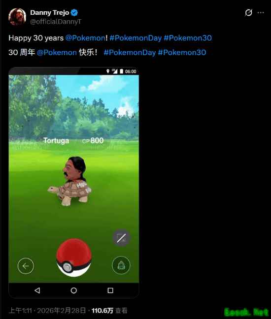 《绝命毒师》演员发猎奇图庆宝可梦30周年 致敬名场面