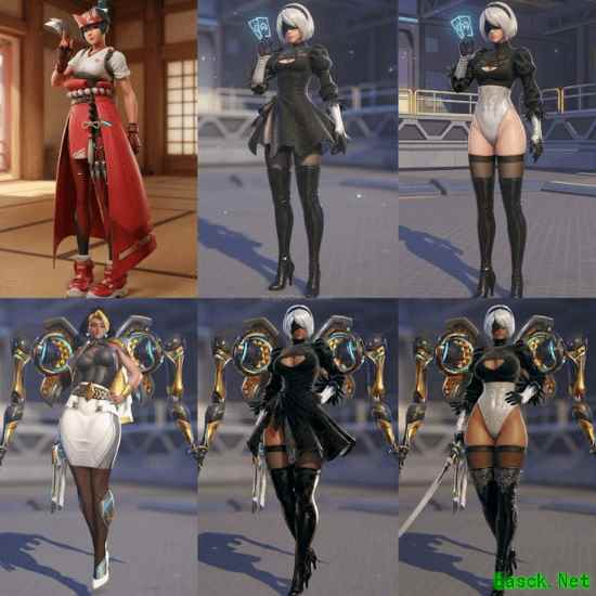 守望玩家饭制尼尔风格新皮肤！全员长靴高跟谁最美？