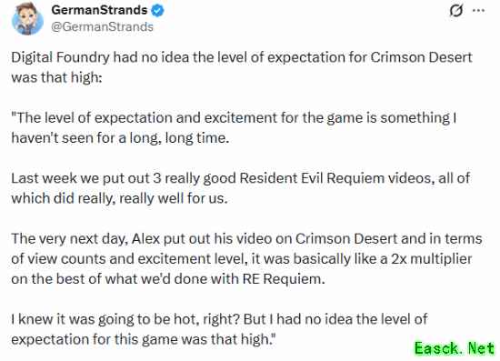 数毛社震惊！《红色沙漠》热度远远超出他们预料