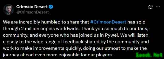 卖爆了！《红色沙漠》首日销量200万份 承诺改进体验