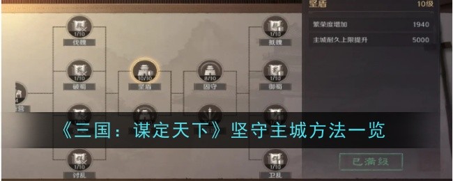 《三国：谋定天下》坚守主城方法一览