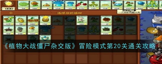 《植物大战僵尸杂交版》冒险模式第20关通关攻略