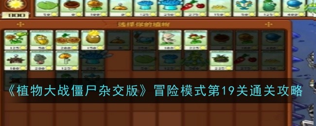 《植物大战僵尸杂交版》冒险模式第19关通关攻略