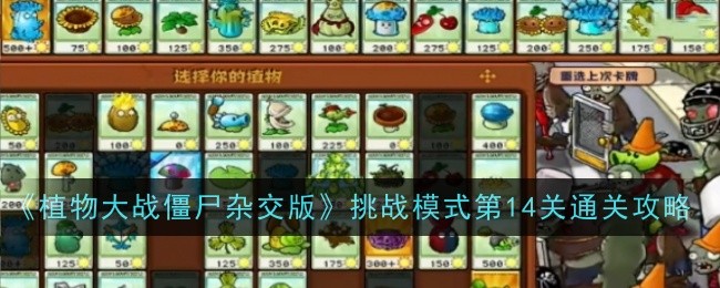 《植物大战僵尸杂交版》挑战模式第14关通关攻略