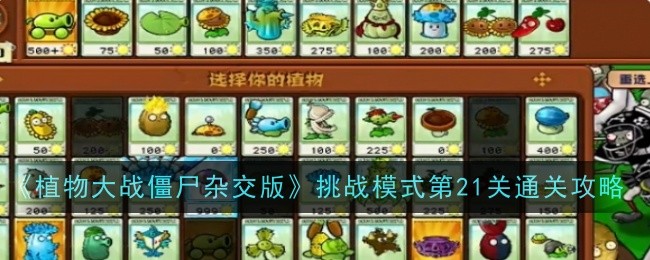 《植物大战僵尸杂交版》挑战模式第21关通关攻略