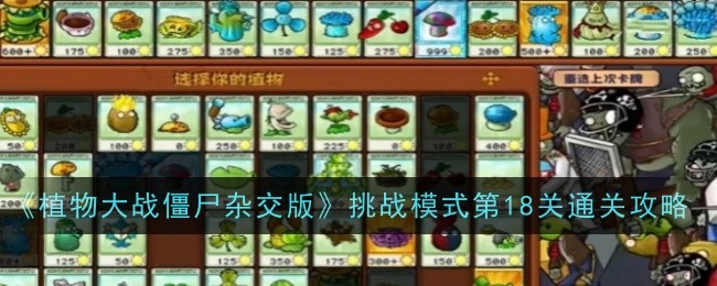 《植物大战僵尸杂交版》挑战模式第18关通关攻略
