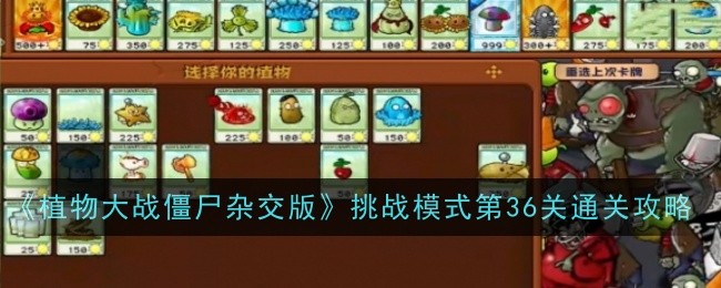 《植物大战僵尸杂交版》挑战模式第36关通关攻略