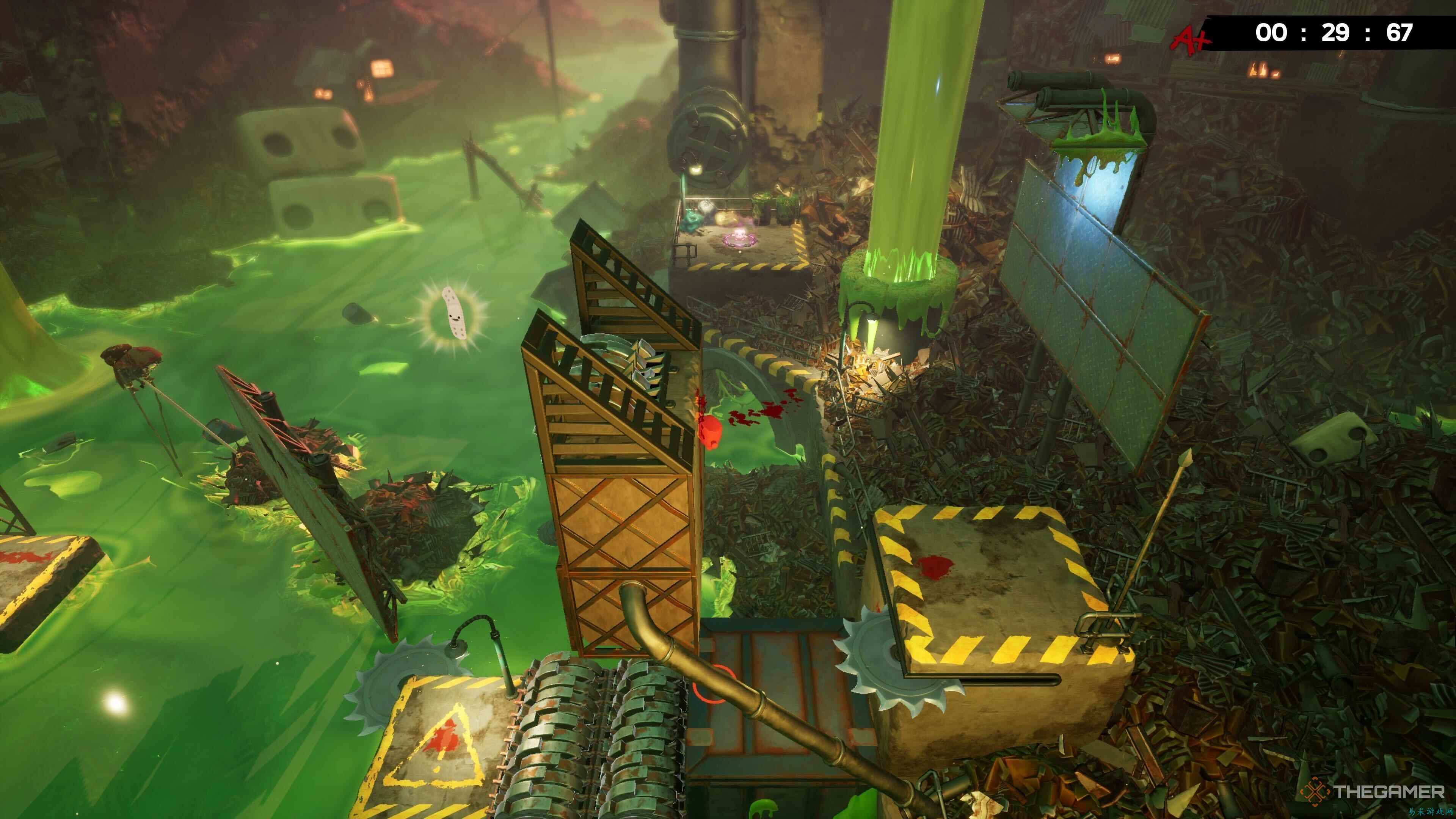 如何找到《Super Meat Boy 3D》中世界2的所有绷带