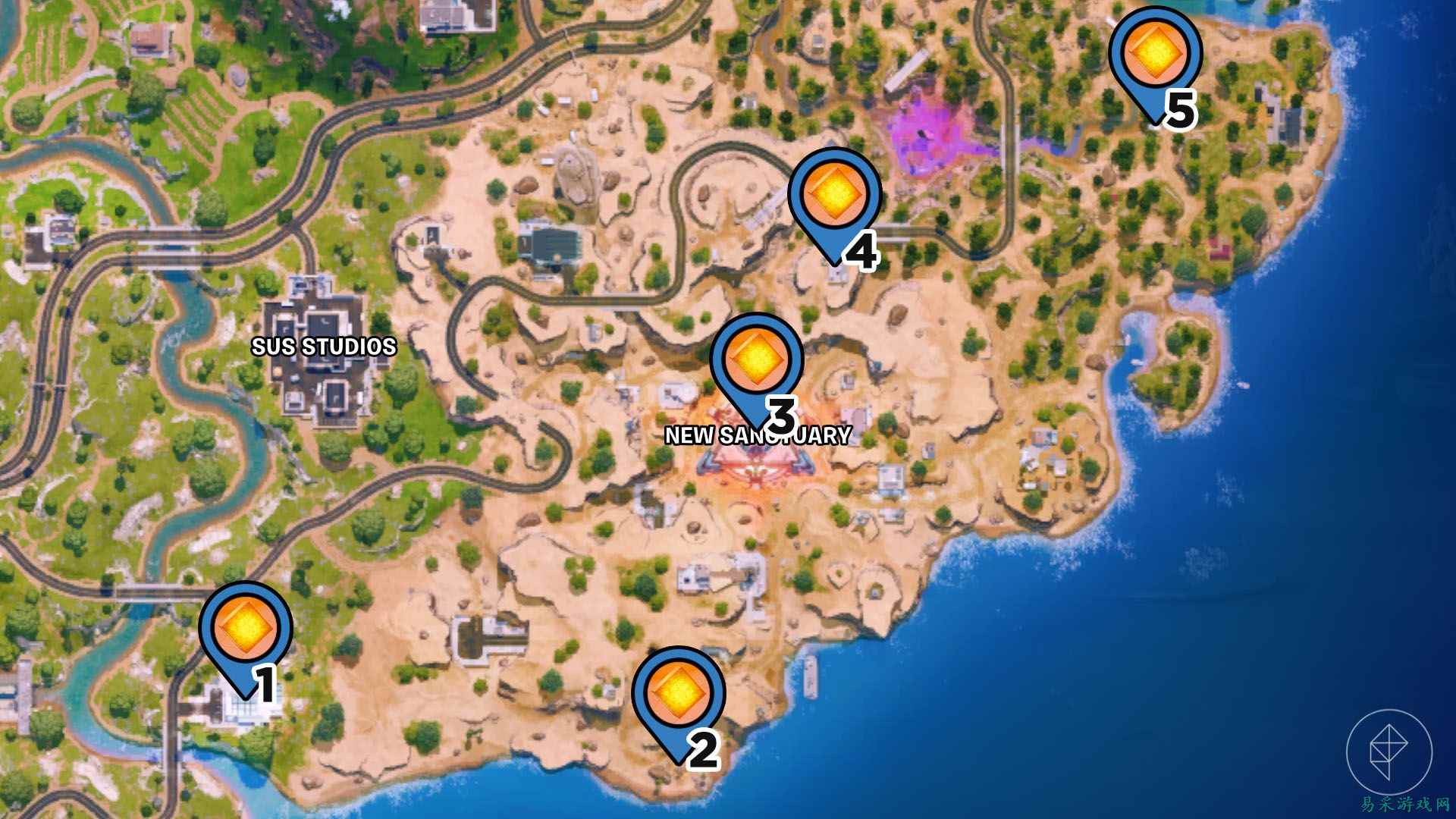 《Fortnite Chapter 7 Season 2》中所有混沌魔方位置