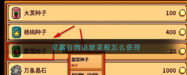 星露谷物语甜菜根怎么获得