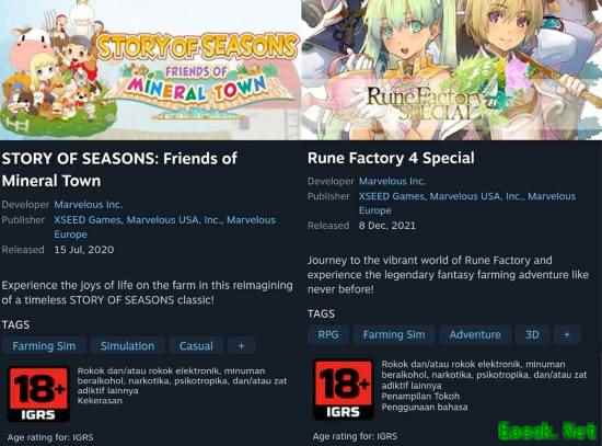 Steam印尼上线IGRS分级引争议，误标多款游戏年龄等级