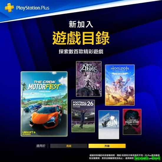 PS Plus四月阵容公布：地平线复刻版等多作上线，三档独占荒野兵器4