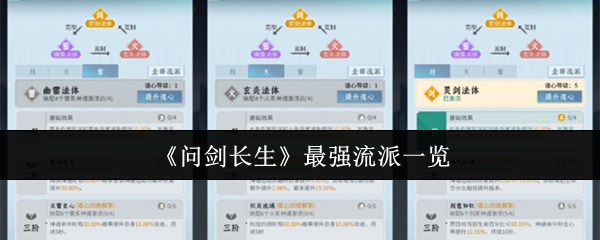 《问剑长生》最强流派一览