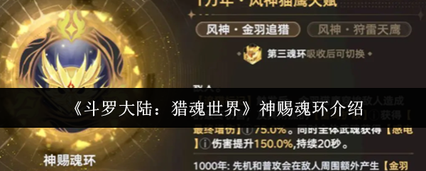 《斗罗大陆：猎魂世界》神赐魂环介绍