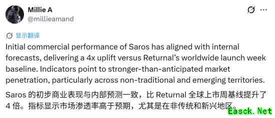 沙罗周期首周销量达Returnal四倍,新兴市场表现强劲