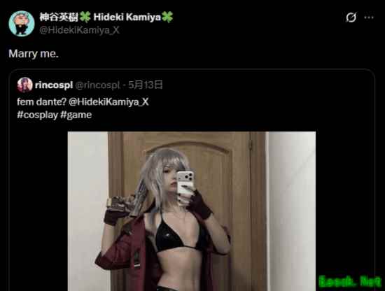 神谷英树幽默回应女性但丁COS，延续 playful 互动传统