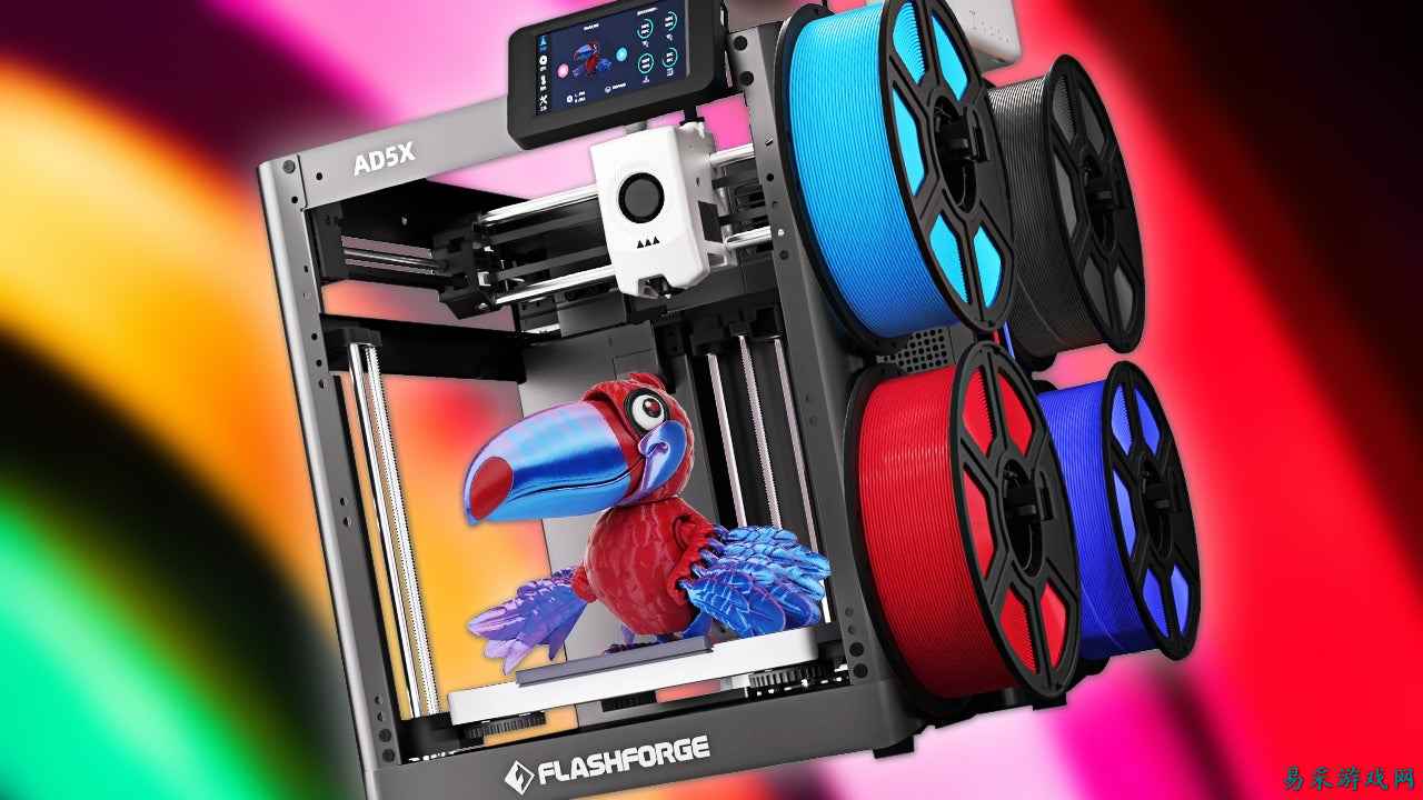FlashForge AD5X 亮相：支持多色混材的 CoreXY 3D 打印机，售价不足 230 美元