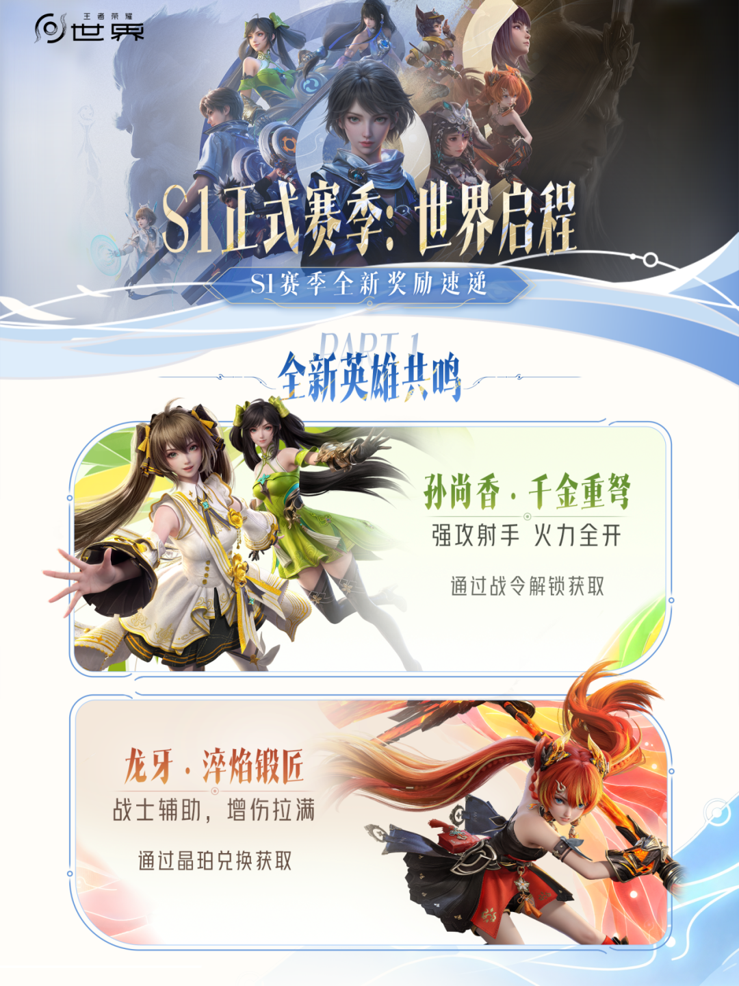 王者荣耀世界S1赛季更新内容一览