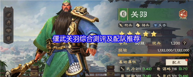 偃武关羽综合测评及配队推荐