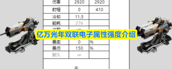 亿万光年双联电子属性强度介绍