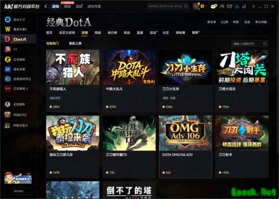 KK平台推Dota1专属RPG游廊,万张高清地图一键畅玩