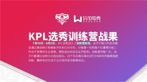 《王者荣耀》KPL选秀训练营8月战报 QGhappy领跑