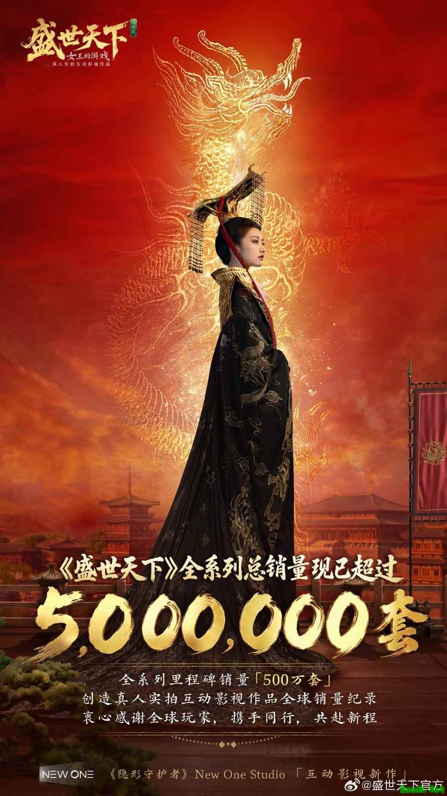 盛世天下系列销量破500万套,创全球真人互动影视游戏新纪录