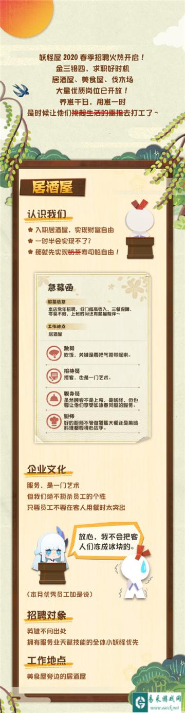 阴阳师妖怪屋小妖怪怎么打工 求职岗位有哪些