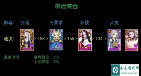 阴阳师魂土20秒阵容配置 单烬阵容搭配攻略