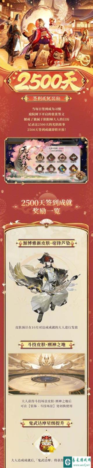 阴阳师2500天签到成就公开 源博雅饴细工新皮肤