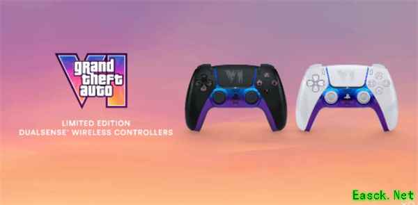 《GTA6》主题PS5联动手柄公布!黑白两色,售价85美元!